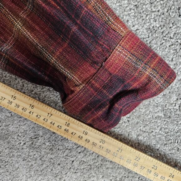 Ariat Shirt Mens 3XL Red Flannel Hiller Retro Fit Pearl Snap Plaid Western Work - Picture 13 of 13
